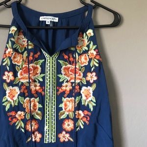 Floral Embroidered Tank Top